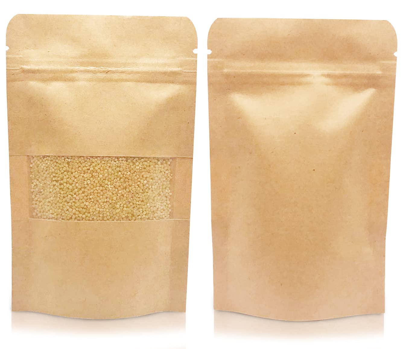 Sobre Trilaminado Kraft con ventana, con zipper, con abre fácil