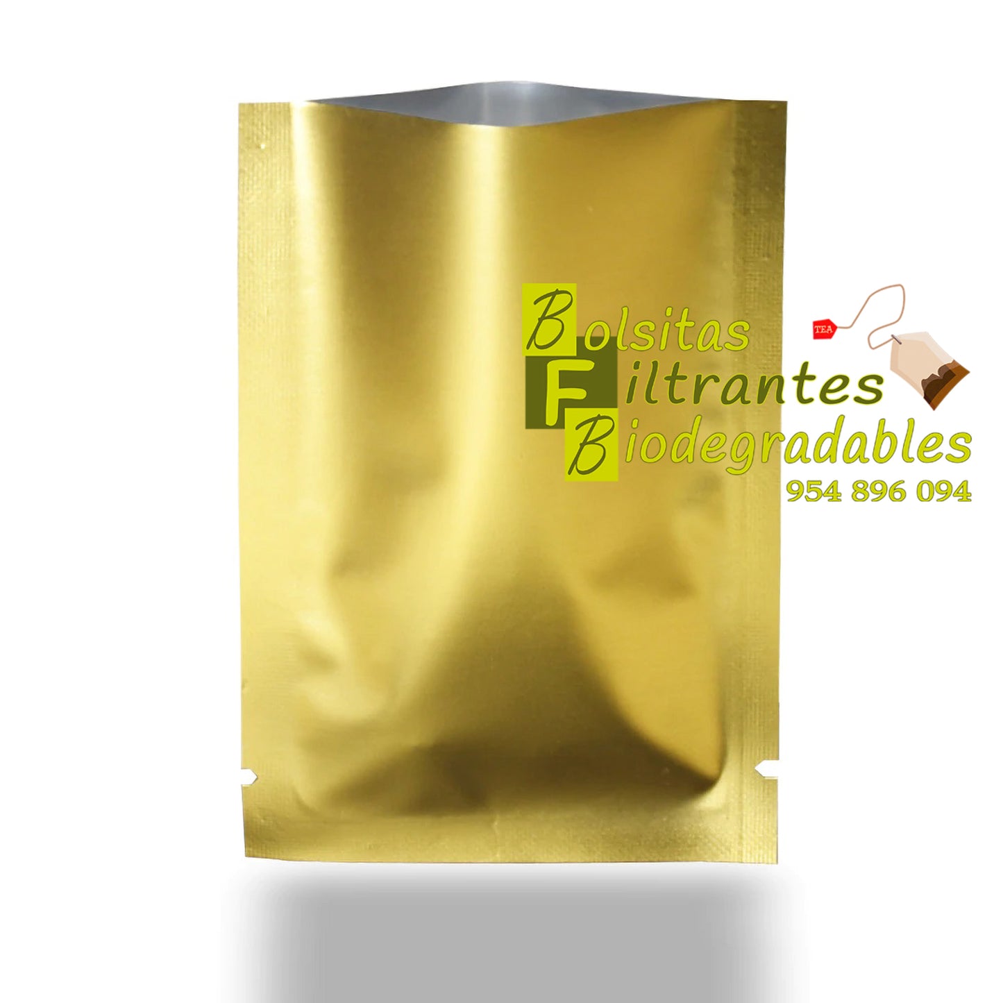 Sobre Bilaminado Dorado Opaco, con abre fácil, fino acabado