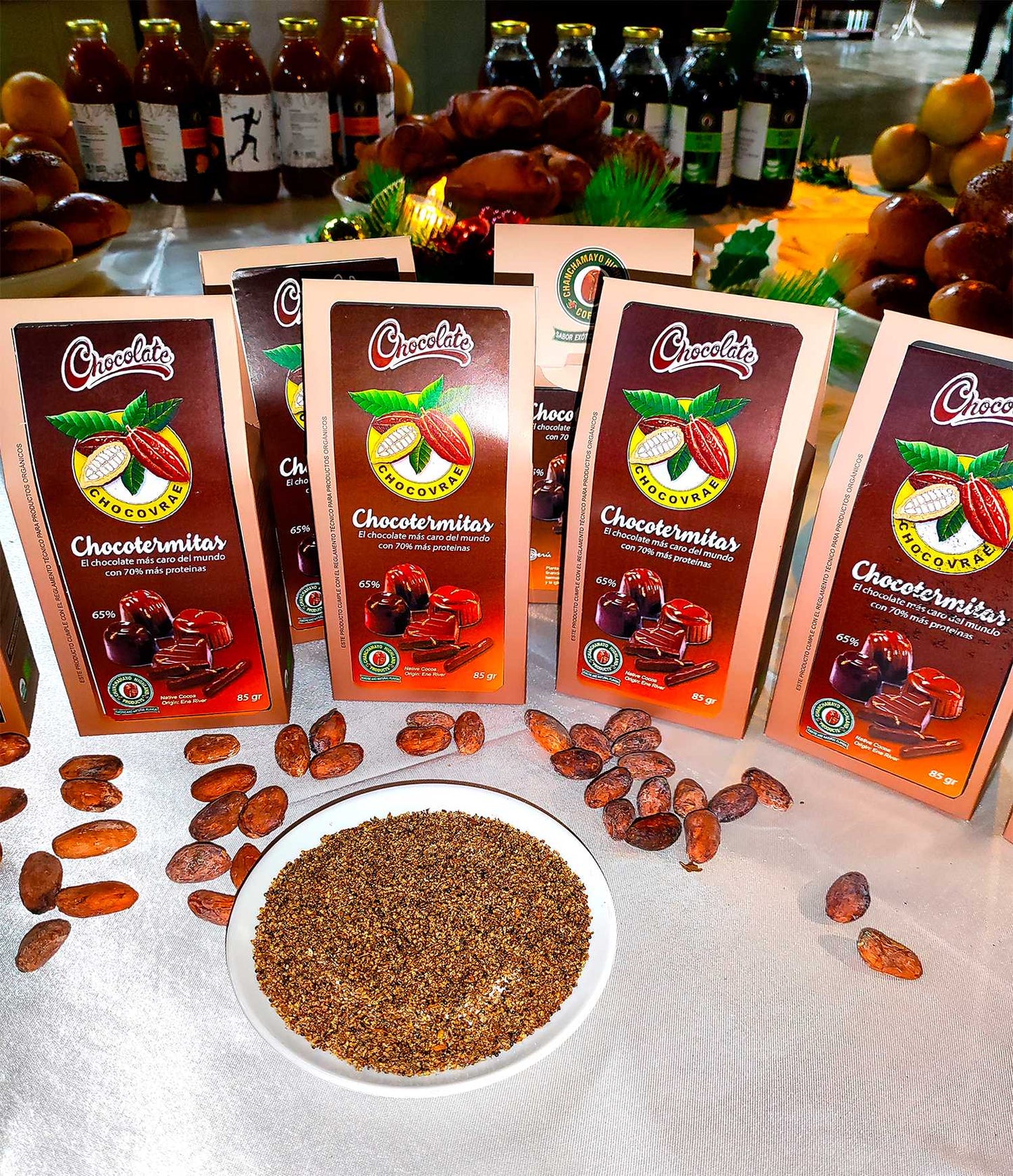 Chocolate con Termitas, caja x85 gr Chanchamayo Highland Coffee