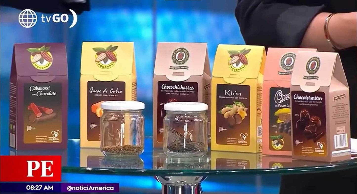 Chocolate con Termitas, caja x85 gr Chanchamayo Highland Coffee