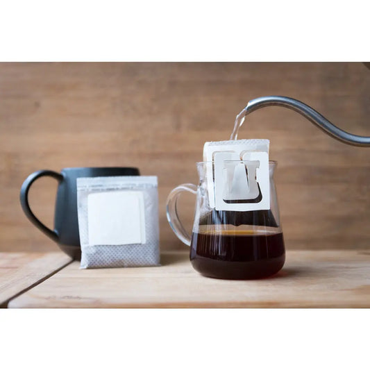 Filtrante con asa blanca para café tipo gota a gota La Semillita Peruana