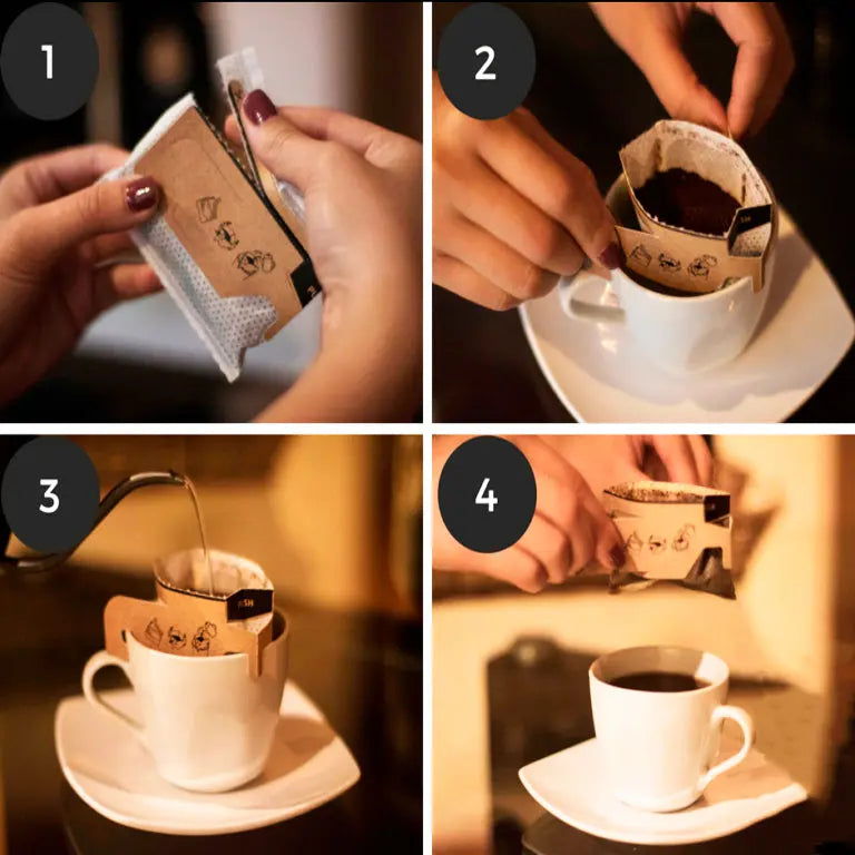 Filtrante con asa kraft para café, tipo expresso La Semillita Peruana