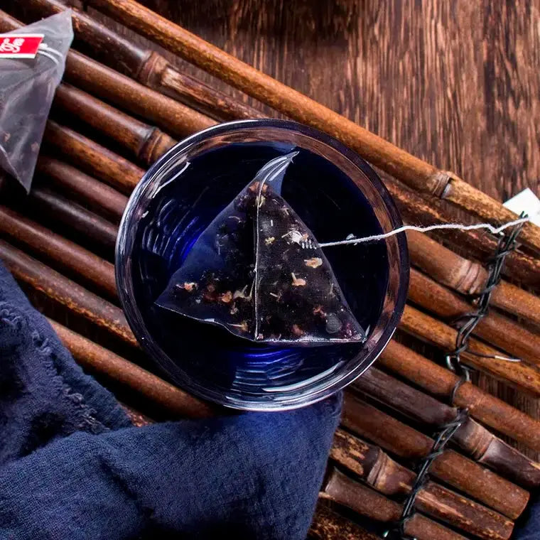 Filtrante nylon "Pirámide" etiqueta Tea La Semillita Peruana