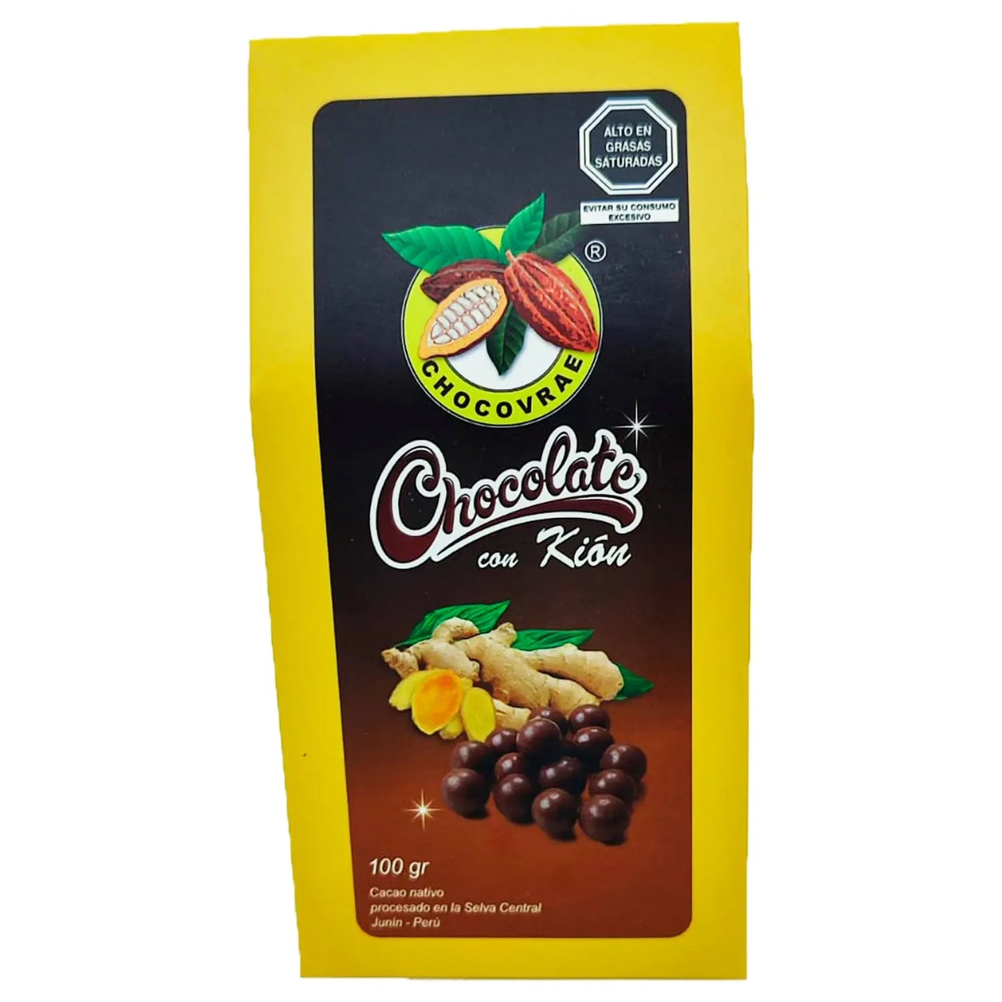 Chocolate con kión orgánico, caja x100 gr Chanchamayo Highland Coffee