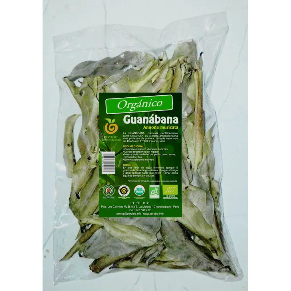 Hoja de guanábana (graviola) deshidratada, orgánica La Semillita Peruana
